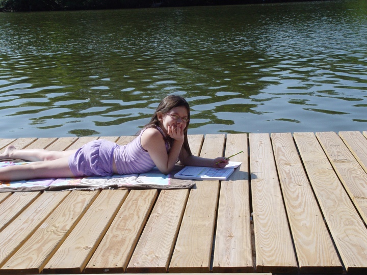 homeschooling includes math on the dock?