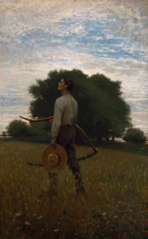 "Song of the Lark" Winslow Homer, detail, c1876, Oil on Canvas